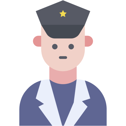 Free Police Man icon flat style