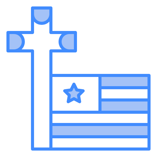 Free Catholic Cross icon two-color style