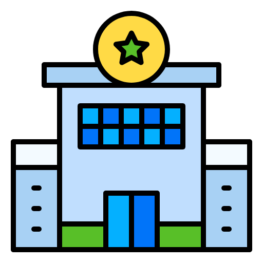 Free Police Station icon lineal-color style