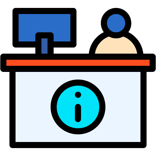 Free Information Desk icon lineal-color style