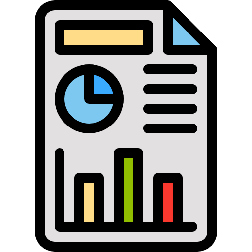 Free Business Report icon Lineal Color style