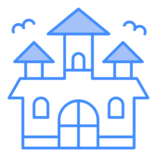 Free Haunted House icon two-color style