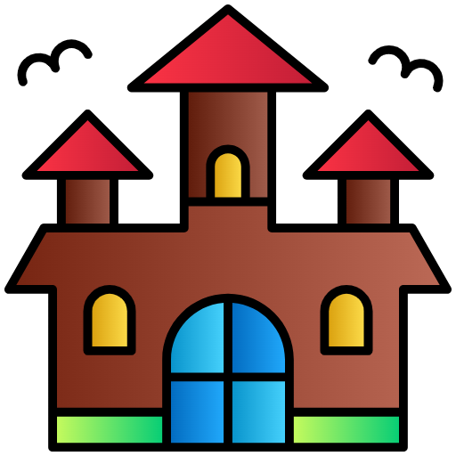 Free Haunted House icon lineal-color style