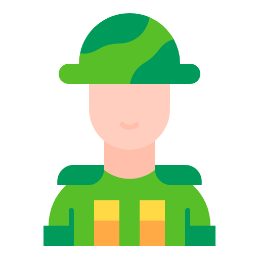 Free Army Soldier icon flat style