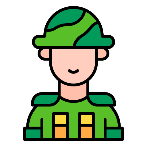 Free Army Soldier icon lineal-color style