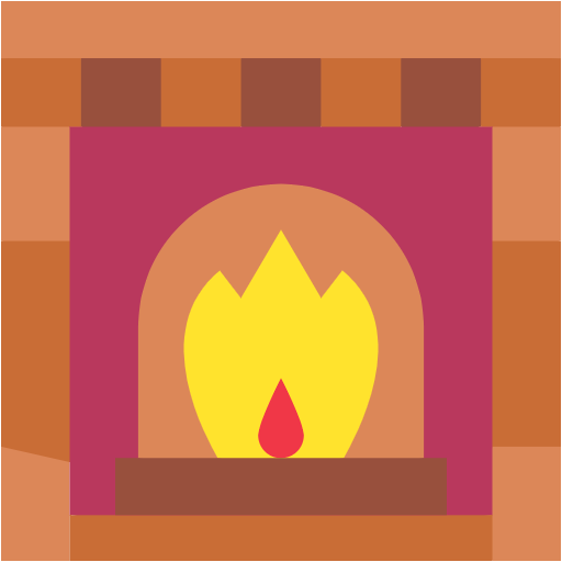 Free Fireplace icon flat style