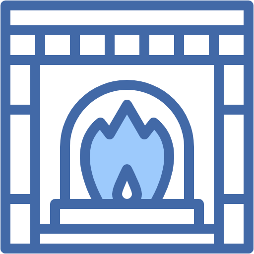 Free Fireplace icon two-color style