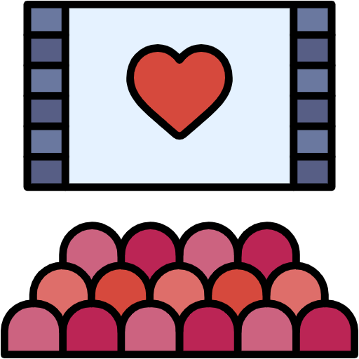 Free Cinema icon lineal-color style