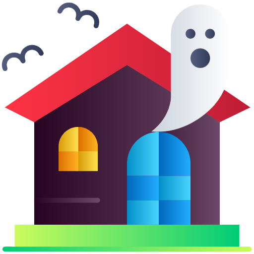 Free Scary Ghost in House icon Flat style - Haunted House pack