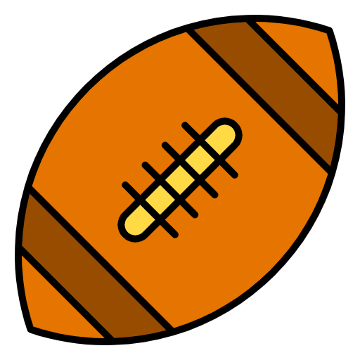 Free American Rugby icon lineal-color style
