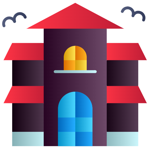 Free Haunted Building icon Flat style