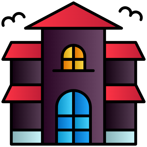 Free Haunted Building icon lineal-color style