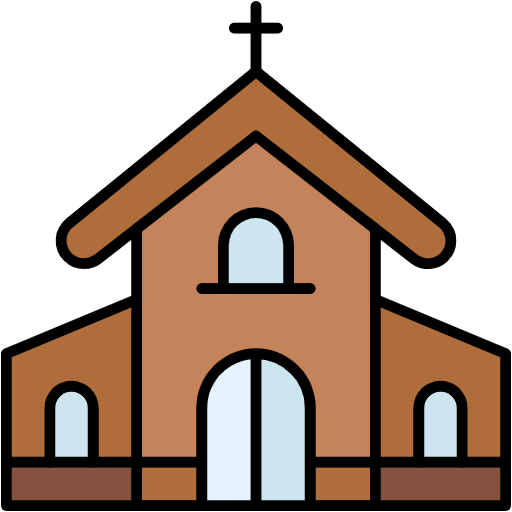 Free Church icon Lineal Color style