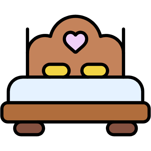 Free Bed icon Lineal Color style