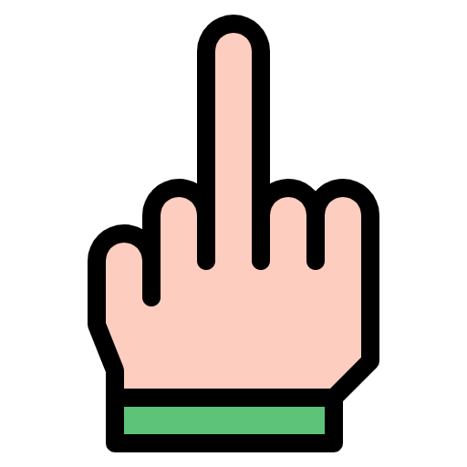 Free Middle Finger icon lineal-color style