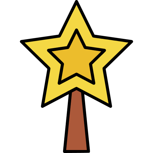 Free Christmas Star icon lineal-color style