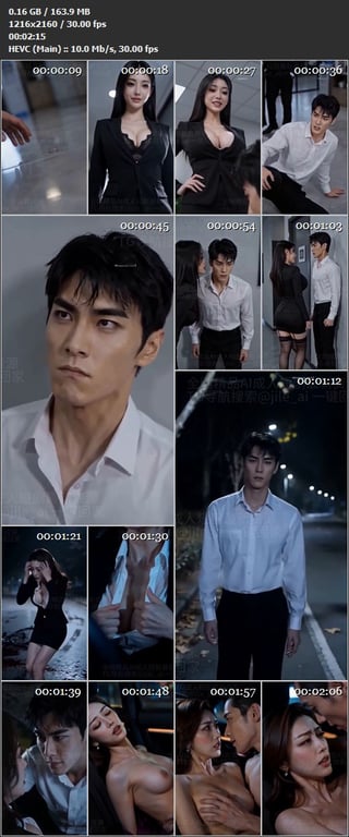 【AI短剧】《这条升职路有粗又大》EP1-6集，职场车震偷情做爱，巨乳制服诱惑（ 配图13