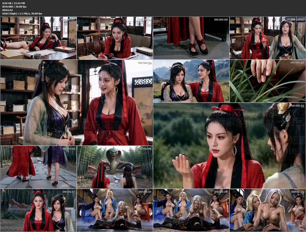 【AI短剧】《捉妖师：但是专捉美艳的妖妇》EP1-9集，一群小美人通通拿下，放开 配图3