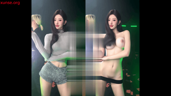 【AI脱衣】DJ Mico--网红脱衣--极品女DJ嗨大了，直接全裸打碟，屁股对 配图3