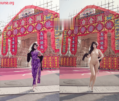 【AI脱衣】网红美女脱衣系列：长腿气质御姐卓一南氺 配图3