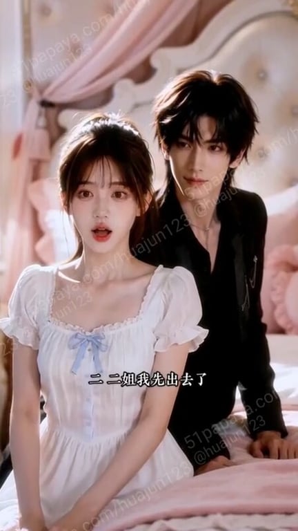 【AI短剧】『我住进了天家寝室』第1-2集 全是美女相伴粉色闺房操爽小嫩逼！ 配图27