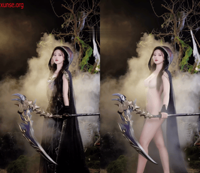 【AI脱衣】网红美女脱衣系列秋月凉国风美女 配图11