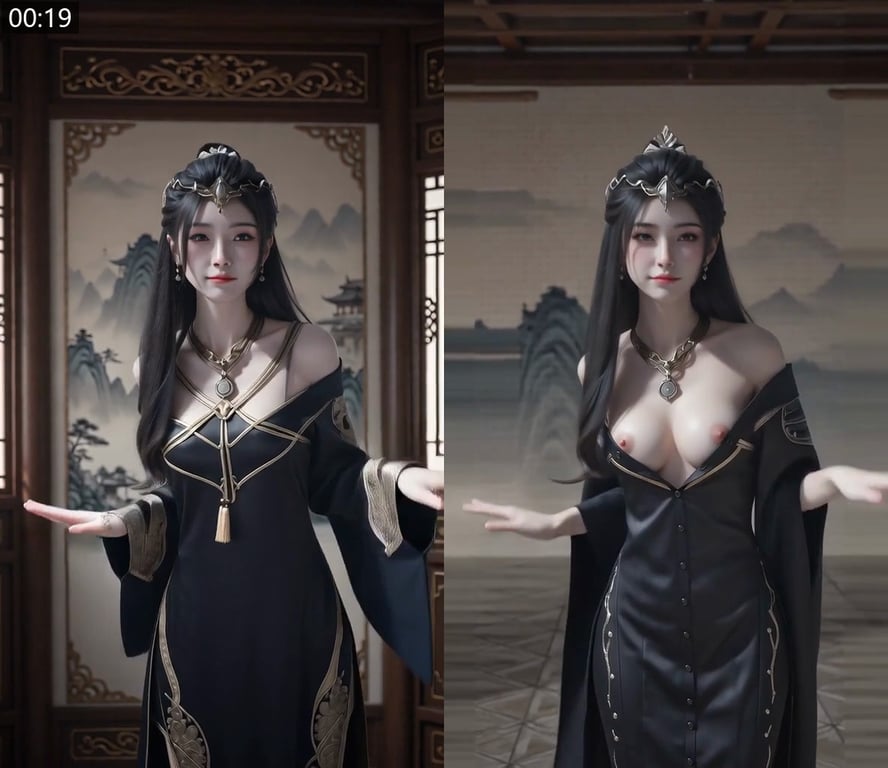 【AI换脸】动漫美女抖音风脱衣系列第2期 摇摆舞 凡人修仙传 元瑶 纤腰细腿魅惑 配图4