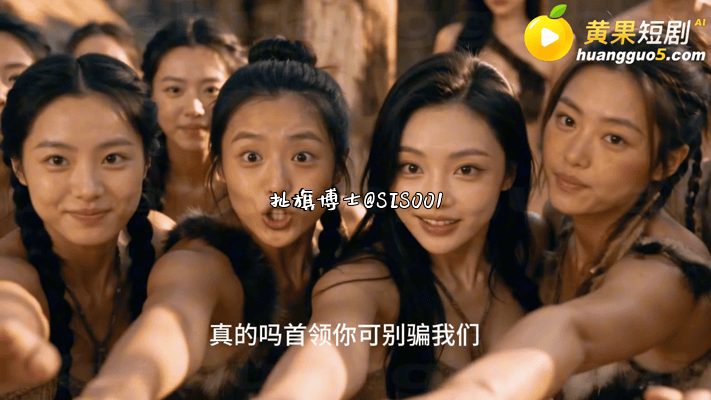 【AI短剧】《流落荒岛全岛的女人都追着我要精液》EP1-2集，极品双胞胎、异域首 配图3