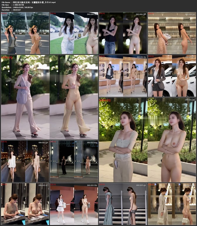 【AI脱衣】网红美女脱衣系列牛牛67长腿甜美车模愃氺 配图8