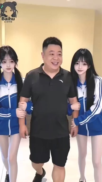 【AI短剧】『高考庆祝』第1集 颜值姐妹花高考完搭讪路人大叔在奶茶店打炮庆祝！ 配图6