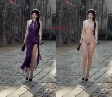 【AI脱衣】网红美女脱衣系列纸鱼（第二弹）国风模特愃氺 配图3