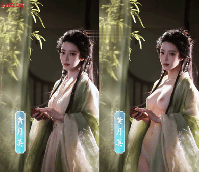 【AI脱衣】网红美女脱衣系列秋月凉国风美女 配图9