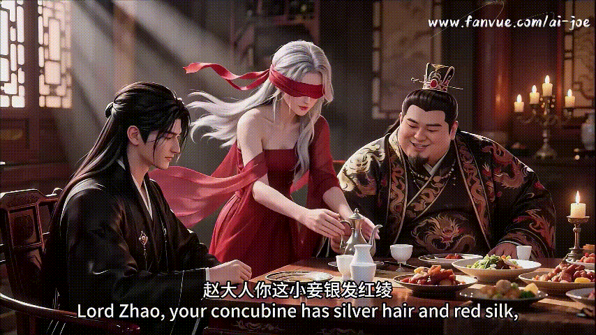 【AI动漫】绿帽丈夫为抱上王爷大腿 亲手把美娇妻送上 看着肥胖的王爷在他的床上操 配图2