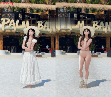 【AI脱衣】网红美女脱衣系列真猪蕾蕾（第二弹）活力小母狗愃氺 配图2