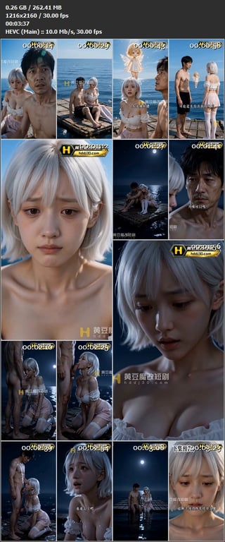 【AI短剧】《木筏求生：靠钓鱼组建后宫》EP1-8集，男主与女朋友闺蜜在无边大海 配图15