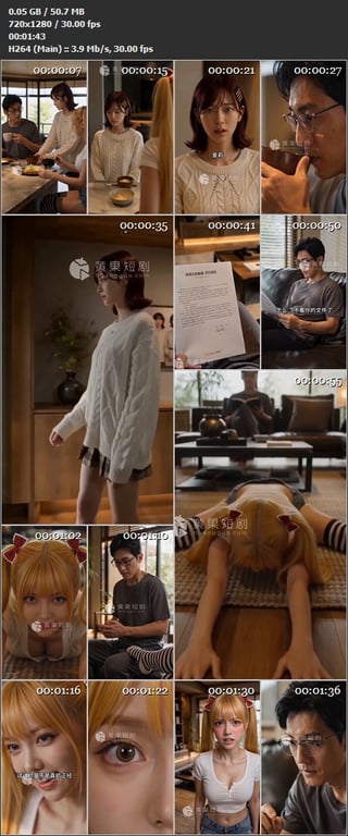 【AI短剧】《鬼父真人版》EP0-10集，继父白天是温柔慈父，夜里先占有傲娇爱莉 配图13
