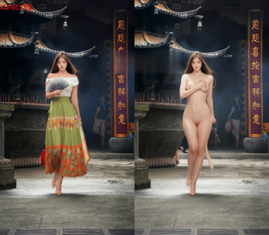 【AI脱衣】网红美女脱衣系列 黄梓淇（第五弹）黑丝长腿骚母狗氺 配图2