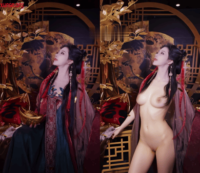 【AI脱衣】网红美女脱衣系列秋月凉国风美女 配图12