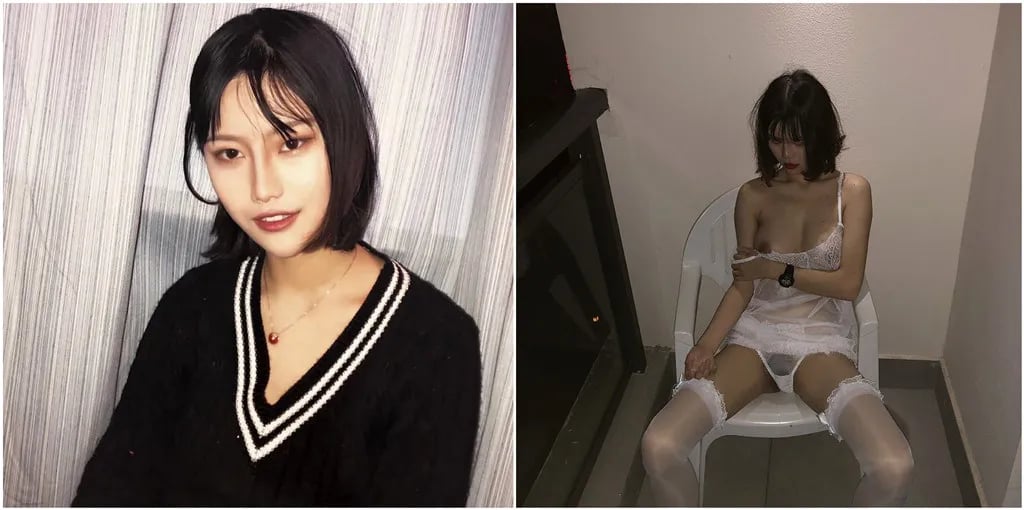 ⭐⭐【原档泄密】广西颜值美女酒红CK卫衣在公厕洗手台被从后面站着狠操盯着镜子浪叫 配图2
