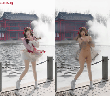 【AI脱衣】网红美女脱衣系列慕慕有奶糖（第二弹）自带温柔治愈气息的奶舔少女氺 配图5