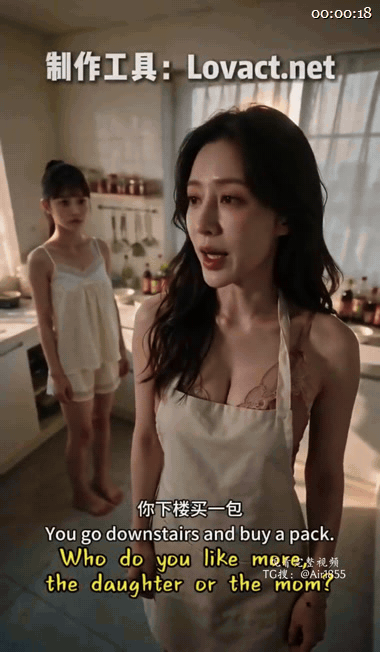 【AI短剧】《母女日常》EP0-7集，叔叔来了支开女儿让她去晾衣服，母亲带叔叔去 配图2