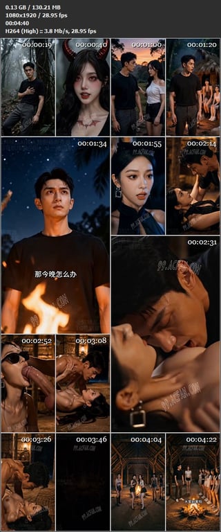 【AI短剧】《全班穿越：就我一男的》EP1-5集，男大与一堆校花一起穿越至远古部 配图10