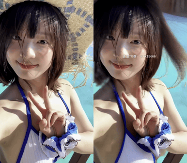 【AI脱衣】zoe小涵短发清纯的面孔，居然有一对这样淫荡的巨乳！ 配图5