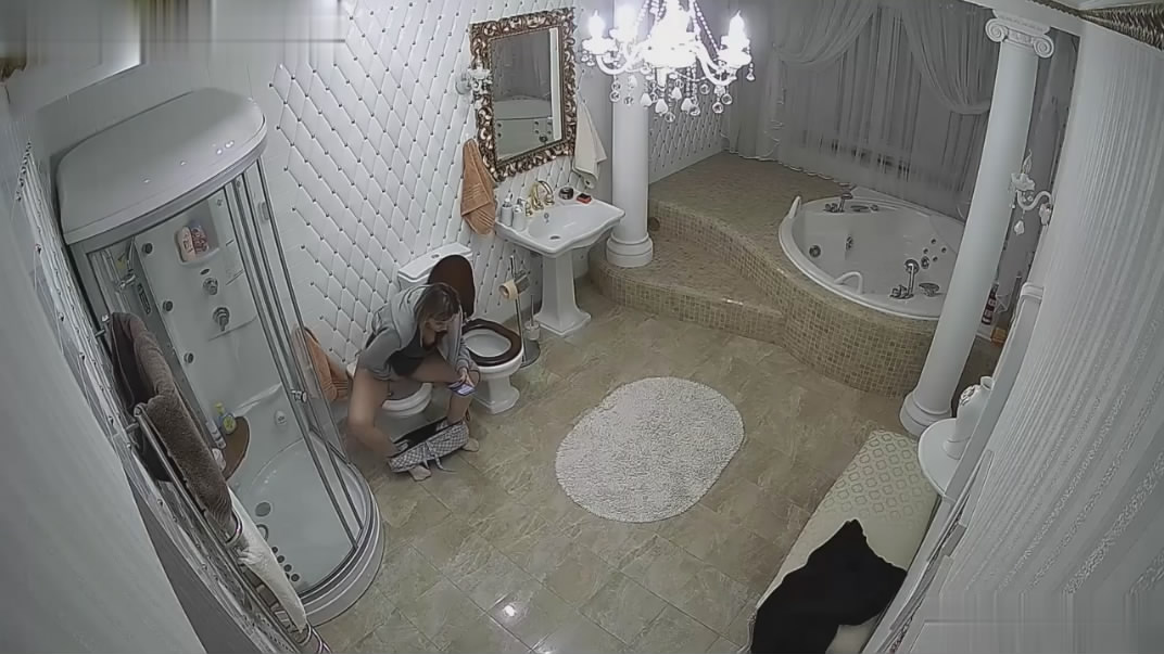 黑客破解豪华别墅卫生间的监控摄像头偷拍有钱人是怎样上厕所的两个坐厕还是头次见 配图3