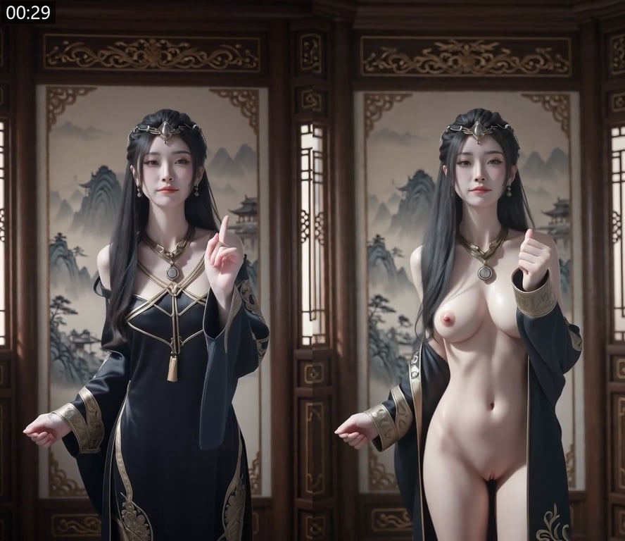 【AI换脸】动漫美女抖音风脱衣系列第2期 摇摆舞 凡人修仙传 元瑶 纤腰细腿魅惑 配图5