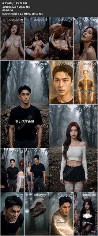 【AI短剧】《全班穿越：就我一男的》EP1-5集，男大与一堆校花一起穿越至远古部 配图11