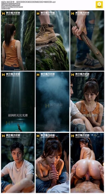 【AI短剧】『荒岛美女劫』第4集完结 孤男寡女掉入石洞美女第一次主动破处！ 配图29