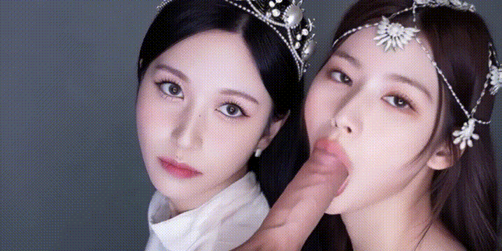 【AI脱衣】韩国Kpop女星 双人口交深喉吃大鸡巴，精彩又刺激！ 配图4