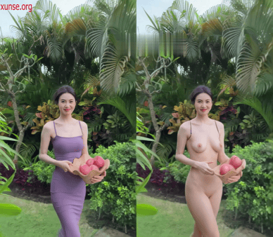 【AI脱衣】网红美女脱衣系列我是香秀美妆小母狗愃氺 配图3