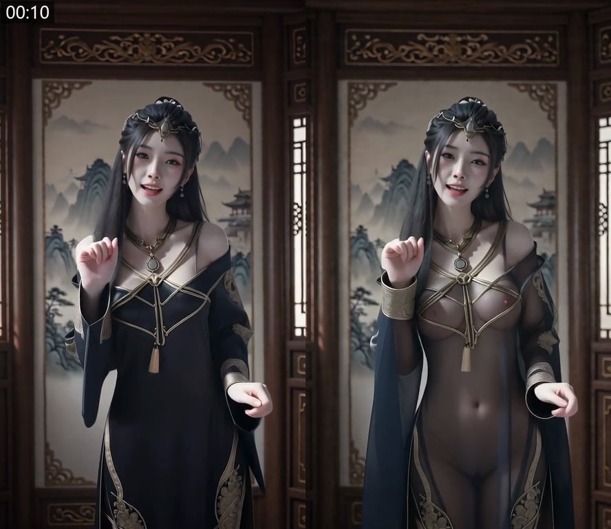 【AI换脸】动漫美女抖音风脱衣系列第2期 摇摆舞 凡人修仙传 元瑶 纤腰细腿魅惑 配图3